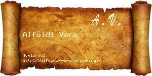 Alföldi Vera névjegykártya